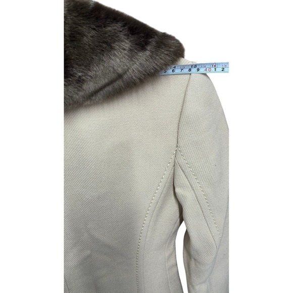 Kate Spade Briella Wool Blend Belted Coat Faux Fur Collar Leopard Lined Winter - Picture 10 of 11